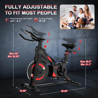 Exercise Bike, Dripex 2023 Upgrade [Super Silent Belt Drive] Indoor Stationary Bike with Tablet Holder, LCD Monitor for Home Bicycle Workout
