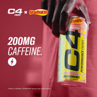 Cellucor C4 Energy Drink, STARBURST Strawberry, Carbonated Sugar Free Pre Workout Performance Drink with no Artificial Colors or Dyes, Pack of 12
