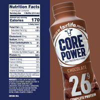 Fairlife Core Power 26g Protein Milk Shakes, Ready To Drink for Workout Recovery, Chocolate, 14 Fl Oz