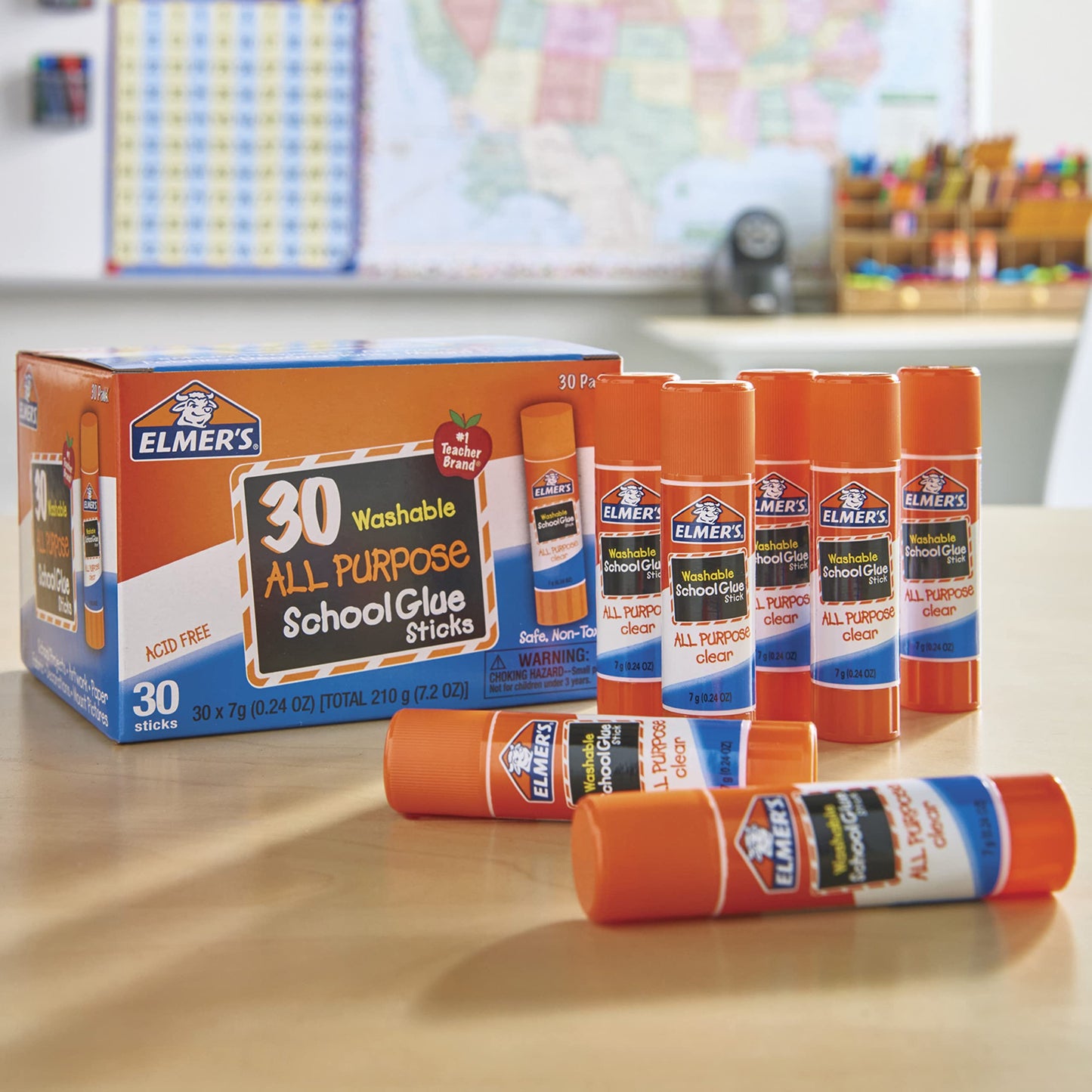 Elmer's All Purpose School Glue Sticks, Washable, 7 Gram, 30 Count