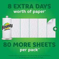 Bounty Quick-Size Paper Towels, White, 16 Family Rolls = 40 Regular Rolls