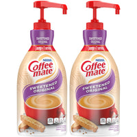 Nestle Coffee mate Coffee Creamer, Sweetened Original, Concentrated Liquid Pump Bottle, Non Dairy, No Refrigeration, 50.7 Ounces (Pack of 2)