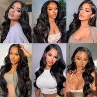 SoHygge 13x4 Lace Front Wigs Human Hair 24 Inch Lace Front Wigs Pre Plucked with Baby Hair 180% Density Glueless Human Hair Wigs for Women HD Transparent Lace Frontal Wigs Natural Black