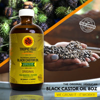 Jamaican Black Castor Oil 8oz | Rich in Vitamin E, Omega Fatty Acids & Minerals | For Hair Growth Oil, Skin Conditioning, Eyebrows & Eyelashes, Scalp and Nail Care|Grow, Strengthen, Moisture & Repair