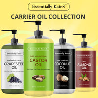 Essentially KateS Castor Oil 33.8 Fl Oz - Pack of 2 x 16.9 Fl Oz - 100% Pure and Natural and Cold Pressed