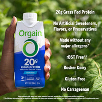 Orgain Clean Protein Shake, Grass Fed Dairy, Vanilla Bean - 20g Whey Protein, Meal Replacement, Ready to Drink, Gluten Free, Soy Free, Kosher, 11 Fl Oz (Pack of 12) (Packaging May Vary)