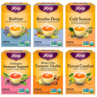 Yogi Tea Get Well Variety Pack - 16 Tea Bags per Pack (6 Packs) - Tea Variety Pack for Support During the Cold Season - Includes Cold Season, Bedtime, Breathe Deep, Echinacea Immune Support & More