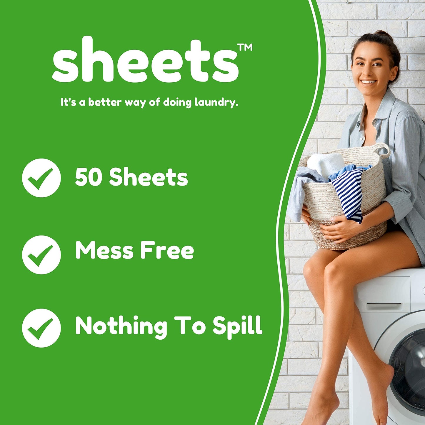 Sheets Laundry Club - As Seen On Shark Tank - Laundry Detergent - (Up to 100 Loads) 50 Laundry Sheets- Fresh Linen Scent - No Plastic Jug - New Liquid-Less Technology - Lightweight - Easy To Use -