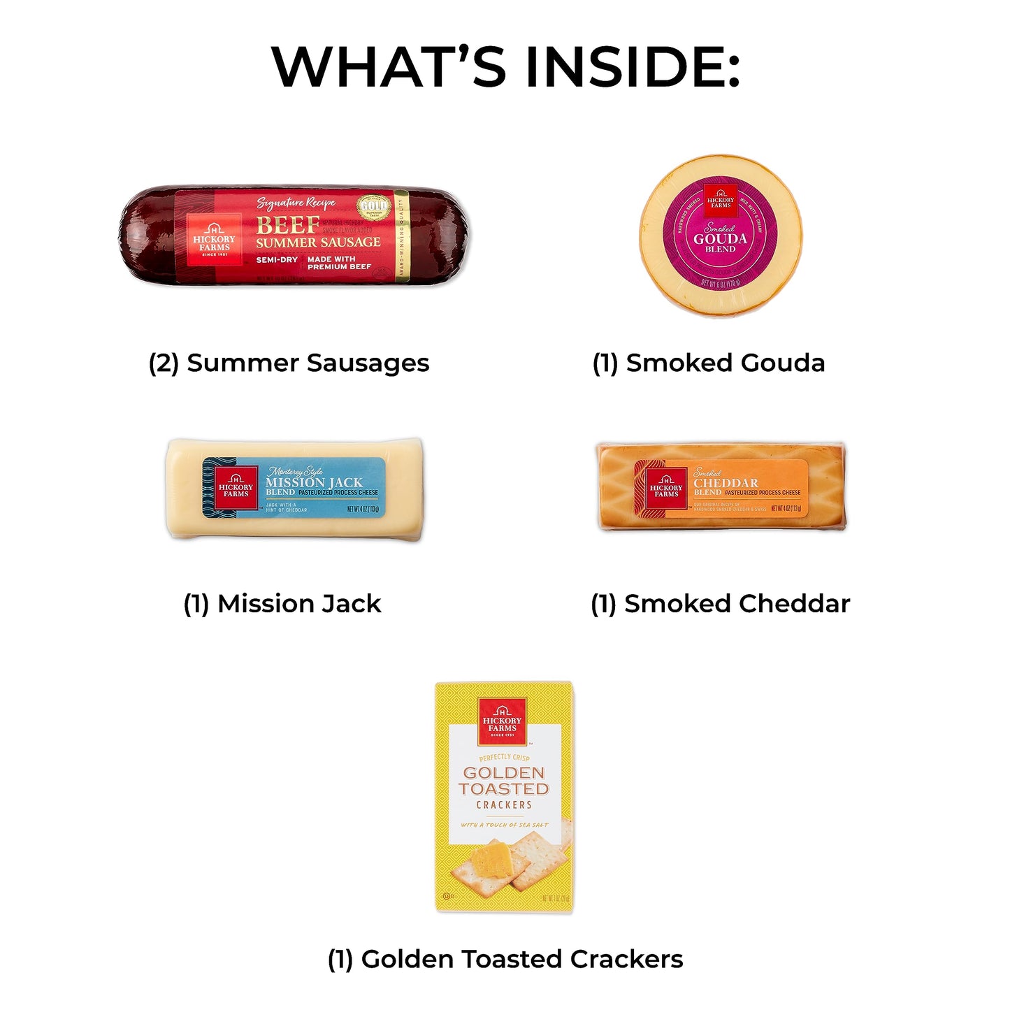 Hickory Farms Beef Summer Sausage & Cheese Medium Gift Box | Gourmet Food Gift Basket, Perfect For Birthday, Congratulations, Sympathy, Food Care Packages, Retirement, Thinking of You, Corporate Gifts