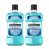 Listerine Ultraclean Oral Care Antiseptic Mouthwash, Everfresh to Help Fight Bad Breath, Gingivitis, Plaque & Tartar, ADA-Accepted Oral Rinse, Cool Mint, 1 L, Pack of 2
