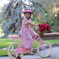 JOYSTAR 16 inch Kids Bike for 4-7 Years (41"-53") Girls, Girls Bike with Training Wheels & Basket, Kids' Bicycle Pink