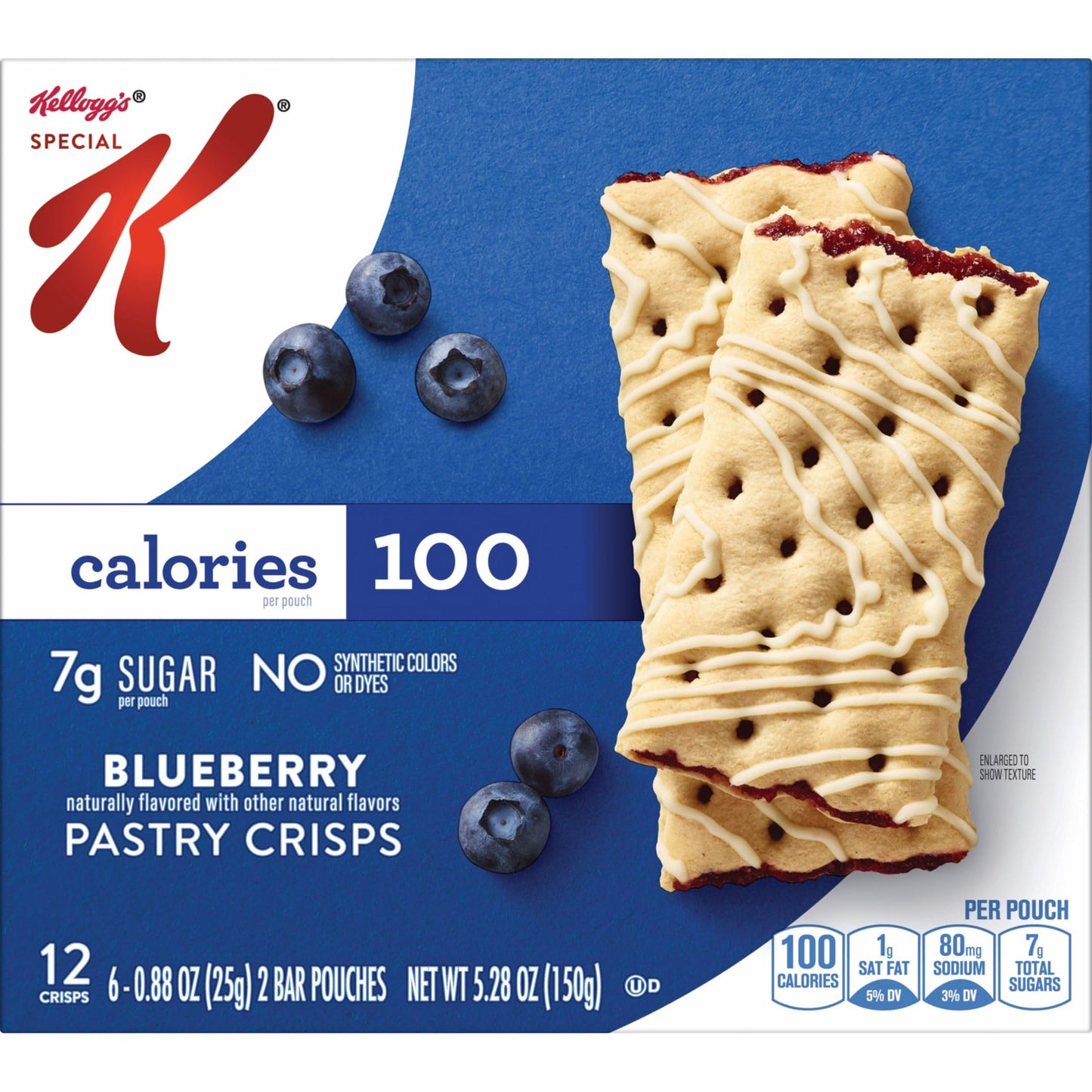Special K Pastry Crisps, Breakfast Bars, 100 Calorie Snacks, Blueberry (8 Boxes, 96 Crisps)