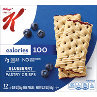 Special K Pastry Crisps, Breakfast Bars, 100 Calorie Snacks, Blueberry (8 Boxes, 96 Crisps)