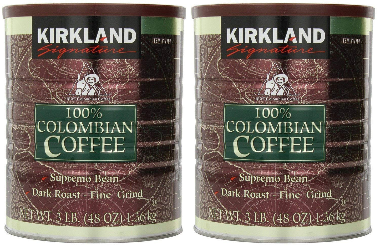 Kirkland Signature 100% Colombian Coffee Supremo Bean Dark Roast-Fine Grind (Family Bundle)