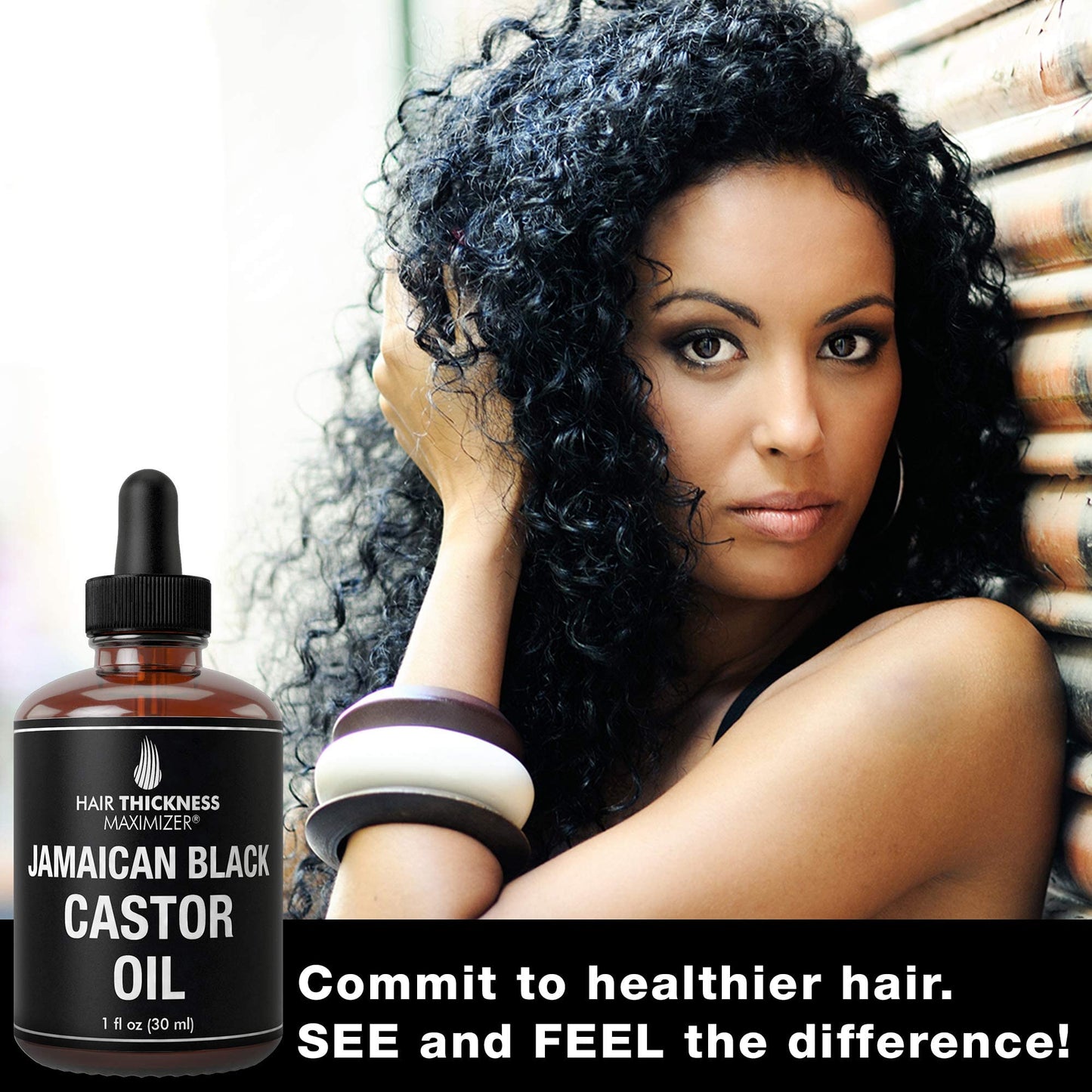 Jamaican Black Castor Oil For Hair Growth. Vegan Serum and Lash Serum For Thickening, Moisturizing + Eyelash. Scalp Treatment For Women, Men with Dry, Frizzy, Weak Hair, Hair Loss 1oz