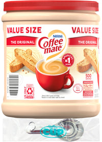 Coffee mate Original Powder Creamer, 35.3 oz Canister with By The Cup Stainless Steel Measuring Spoons