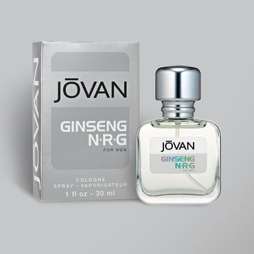 Jovan Ginseng N.R.G. Eau de Cologne Spray, Refreshing Cologne for Men, Natural Scent, Vegan Formula, 1.0oz