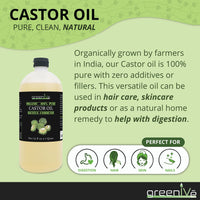 GreenIVe - 100% Pure Castor Oil - Cold Pressed - Hexane Free - Exclusively on Amazon (128 Ounce (1 Gallon))