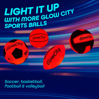 GlowCity Glow in The Dark Football - Light Up, Official Size Footballs - LED Lights and Pre-Installed Batteries Included﻿