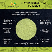 Organic Veda Matcha Green Tea Powder, Culinary Grade, USDA Certified Organic | Antioxidant Dense, 100% Pure Whole Fresh Green Tea Leaves | Face Mask, Beauty, Cooking, Baking & Latte