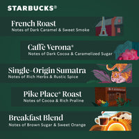 Starbucks K-Cup Coffee Pods—Starbucks Blonde, Medium, Dark Roast & Flavored Coffee—Variety Pack for Keurig Brewers—1 box (40 pods total)