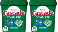CASCADE Complete Dishwasher Pods, Dishwasher tabs, Dish Washing Pods for Dishwasher, Dishwasher tablets, Fresh Scent ActionPacs, 78 Count (Pack of 2)