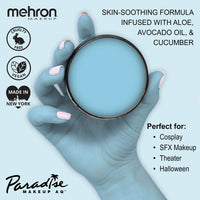 Mehron Makeup Paradise Makeup AQ Pro Size | Stage & Screen, Face & Body Painting, Special FX, Beauty, Cosplay, and Halloween | Water Activated Face Paint & Body Paint 1.4 oz (40 g) (Light Blue)