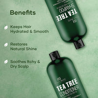 Botanic Hearth Shampoo and Conditioner Set - with 100% Pure Tea Tree Oil, for Itchy and Dry Scalp, Sulfate/ Paraben Free - for Men and Women - 16 fl oz each