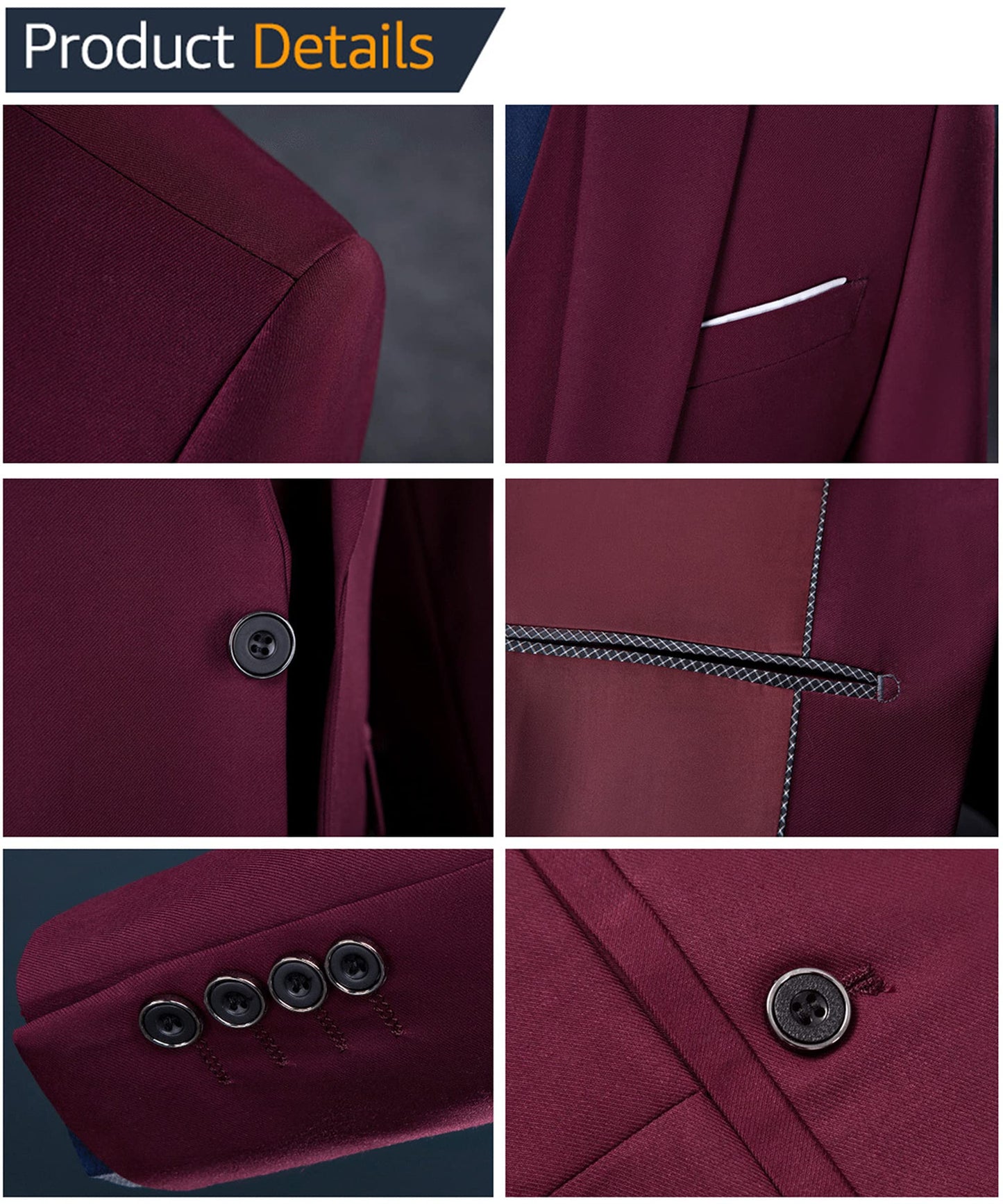MrSure Men’s 3 Piece Suit Blazer, Slim Fit Tux with One Button, Jacket Vest Pants & Tie Set for Party, Wedding and Business Deep Green