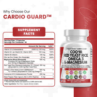 COQ10 200mg Red Yeast Rice 3000mg Omega 3 3000mg Magnesium Complex 500mg Niacin Zinc Vitamin K2 D3 - Heart Health Support Vitamins for Women and Men with Vitamin B3, Coenzyme Q10 - Made in USA 60 Caps