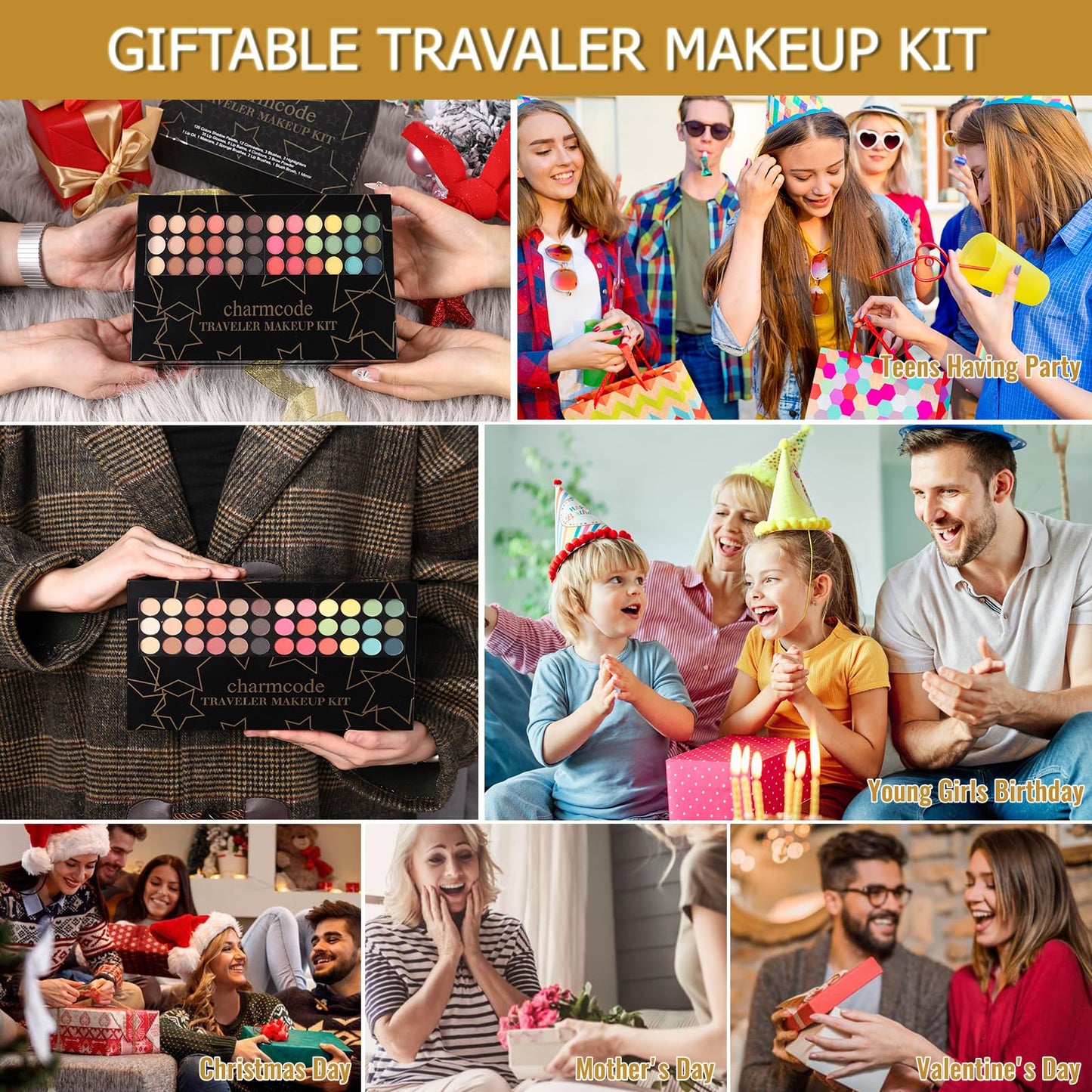 Professional All in One Makeup Kit for Women Full Kit,186 Colors Make Up Palette Valentine's Day Gift Set, Including Eyeshadow,Lip Gloss,Concealer,Highlighter,Contour,Brow Powder,Mascara,Blush & Brush