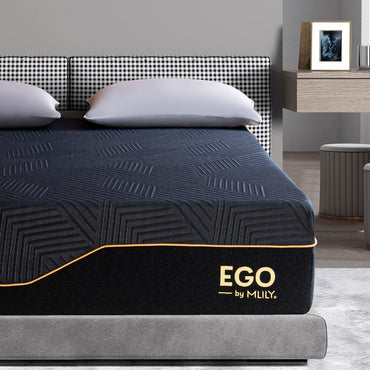 EGOHOME 14 Inch King Size Memory Foam Mattress for Back Pain, Cooling Gel Mattress Bed in a Box, Made in USA, CertiPUR-US Certified, Therapeutic Medium Mattress, 76”x80”x14”, Black