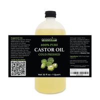 GreenIVe - 100% Pure Castor Oil - Cold Pressed - Hexane Free - Exclusively on Amazon (32 Ounce)