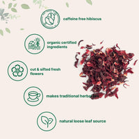 Organic Hibiscus Flowers, 2lbs | Flor de Jamaica, Loose Leaf Flower Source for Tea Bags | Cut & Sifted Dried Leaves | Great for Iced or Hot Brewed Herbal Tea | Caffeine Free, Non-GMO, No Sugar