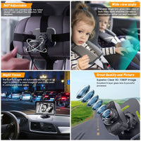 DoHonest Baby Car Camera HD 1080P: 360° Rotating Plug and Play Easy Install 3 Mins Rear Facing Car Baby Monitor with Camera Crystal Night Vision Backseat Camera Two Kids -V33