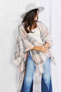 Leto Punch of Plaid Lightweight Poncho