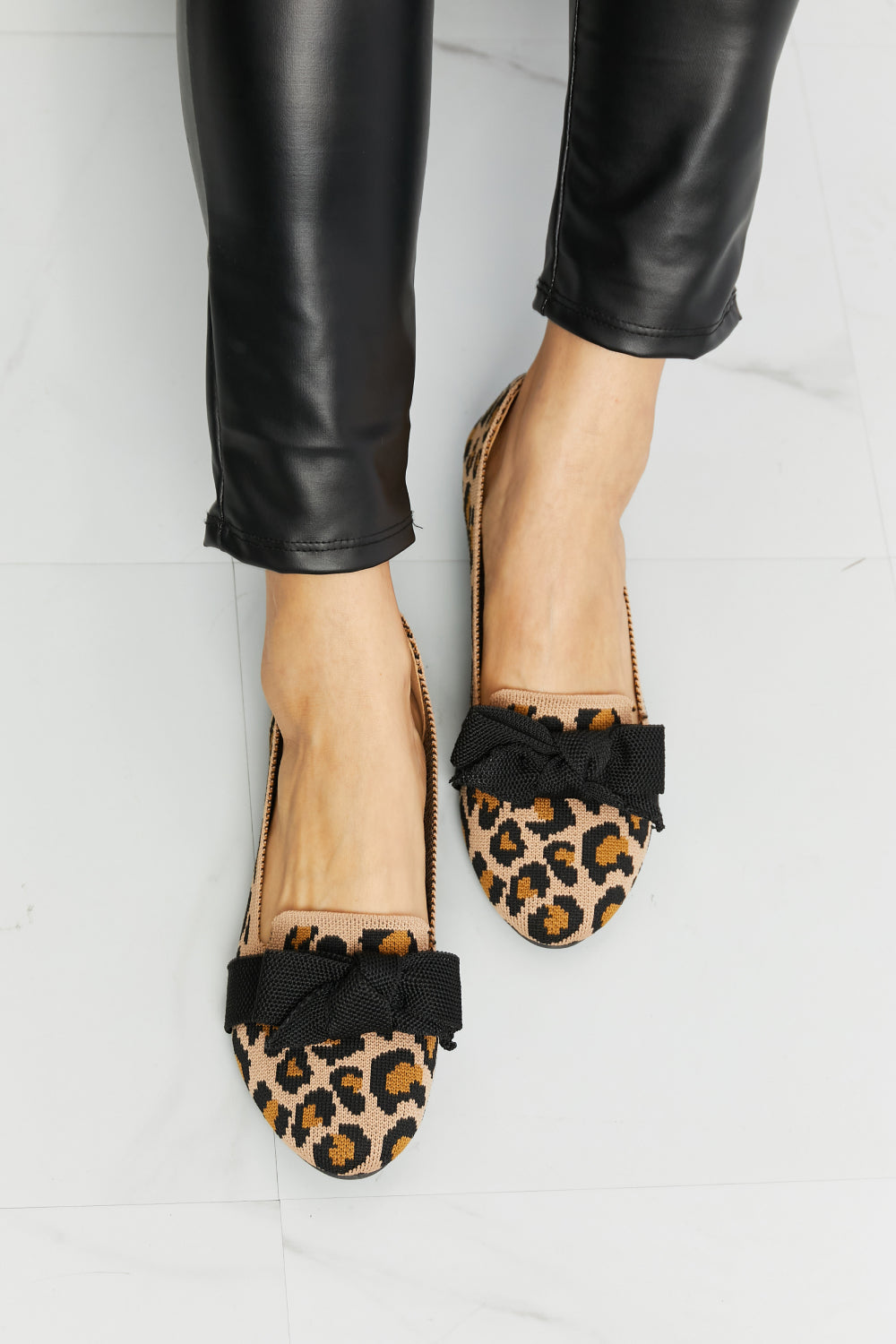 Forever Link Leopard Bow Detail Flats