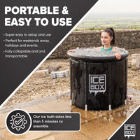IceBox - Ice Bath Tub Outdoor with Lid: 320L Cold Water Therapy Tub for Recovery and Cold Plunge, 4 Layers Portable Pool