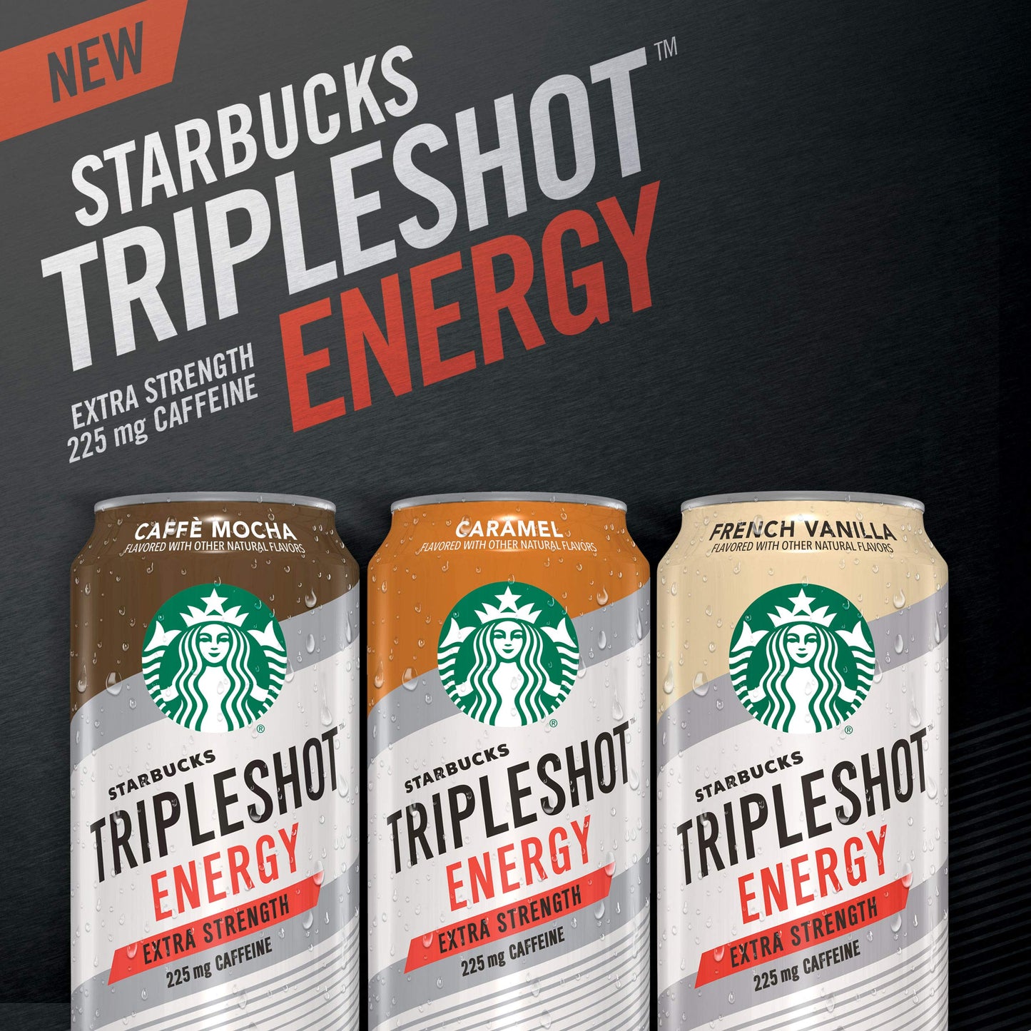 Starbucks Tripleshot Energy Extra Strength Espresso Coffee Beverage, French Vanilla, 225mg Caffeine, 15 oz cans (12 Pack)