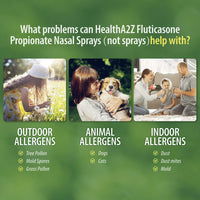 HealthA2Z Fluticasone Propionate Nasal Sprays, 2 Pack * 120 Sprays, 24 Hour Allergy Relief