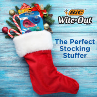 BIC Wite-Out Brand EZ Correct Correction Tape, 19.8 Feet, 4-Count Pack of white Correction Tape, Fast, Clean and Easy to Use Tear-Resistant Tape, Great Stocking Stuffers for Teachers