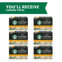 Starbucks Blonde Roast K-Cup Coffee Pods with 2X Caffeine for Keurig Brewers,10 Count - (Pack of 6)