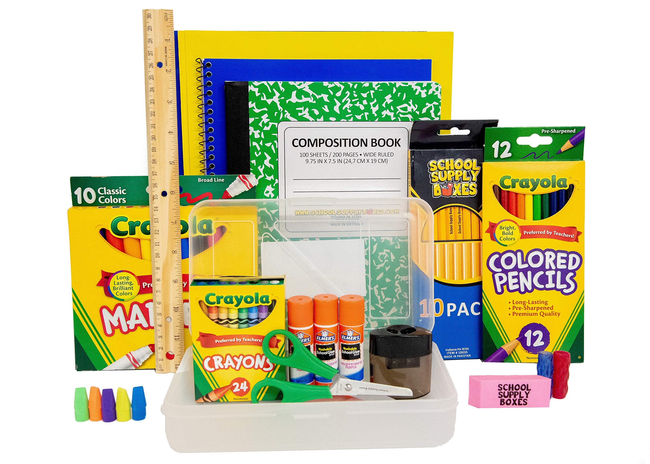 Back to School Supply Box Grades K-5 - School Supply Kit Back to School Essentials - 32 Pieces