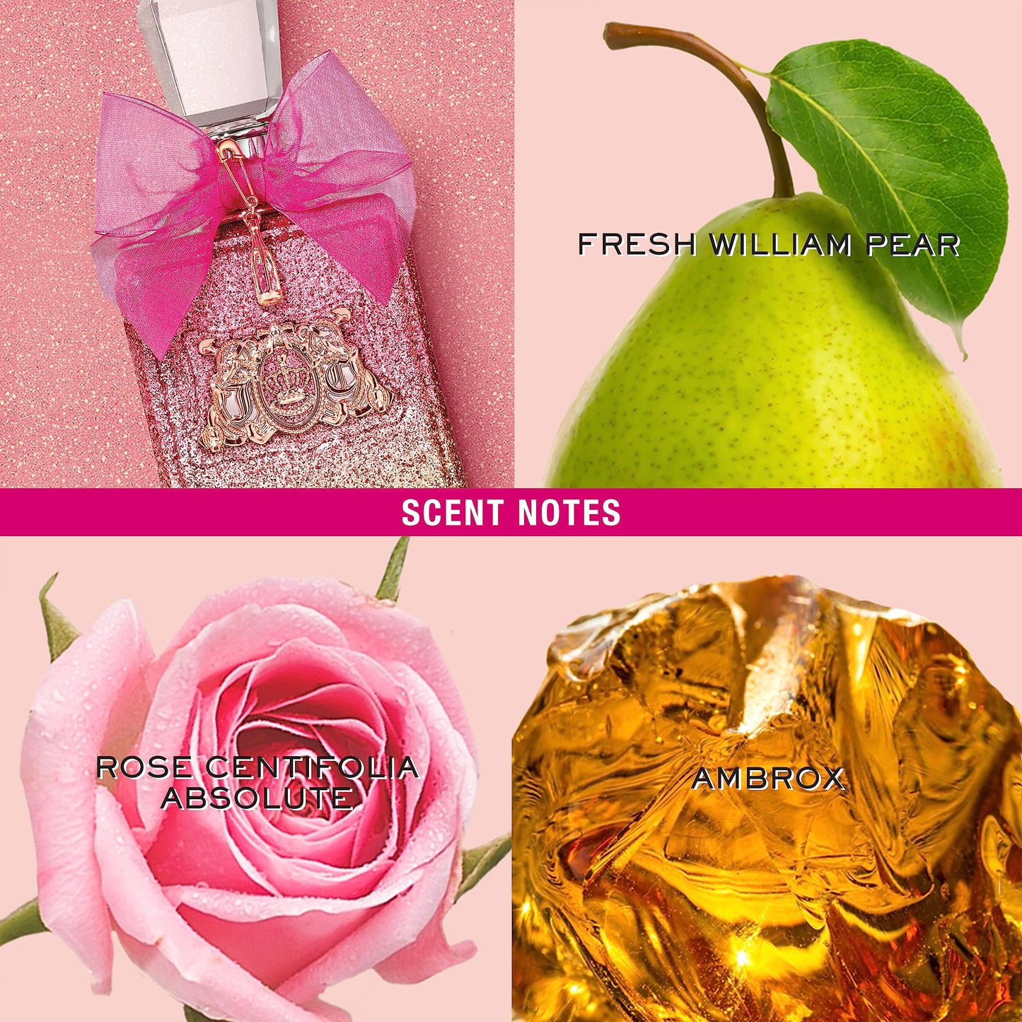 Juicy Couture, Viva La Juicy Rosé Eau De Parfum, Women's Perfume with Notes of Pear, Rose & Ambrox - Fruity & Floral Perfume for Women, EDP Spray, 3.4 Fl Oz