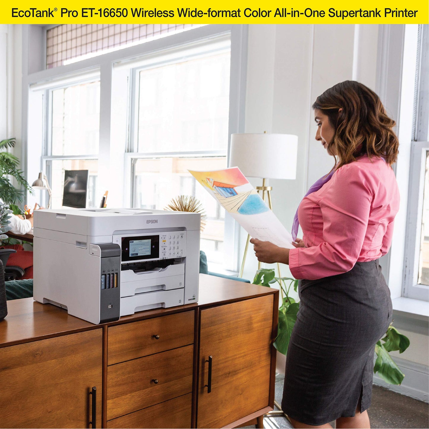 Epson EcoTank Pro ET-16650 Wireless Wide-Format Color All-in-One Supertank Printer with Scanner, Copier, Fax and Ethernet, White