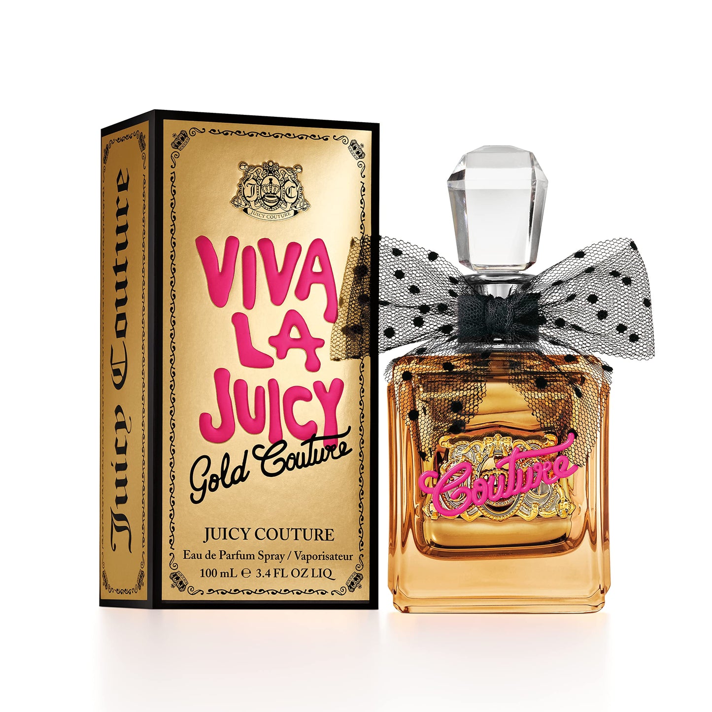 Juicy Couture, Viva La Juicy Gold Eau De Parfum, Women's Perfume with Notes of Luscious Berry, Jasmine Sambac & Vanilla Cream - Fruity & Sweet Perfume for Women, EDP Spray, 3.4 Fl Oz