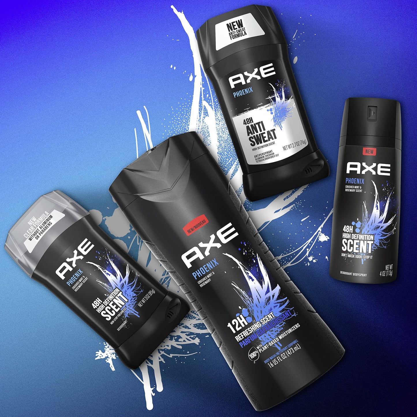 Axe Body Spray Deodorant For Long Lasting Odor Protection, Phoenix Deodorant For Men Formulated Without Aluminum, 4 Oz (Pack of 4)