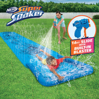 NERF Super Soaker Blast Water Slide – The Ultimate 16 Ft Outdoor Slide for Kids – Includes Extra Water Blaster