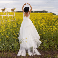 Sexy Beauteous Sweetheart Wedding Dresses Spaghetti Straps Polka Dots Tulle Bridal Gowns