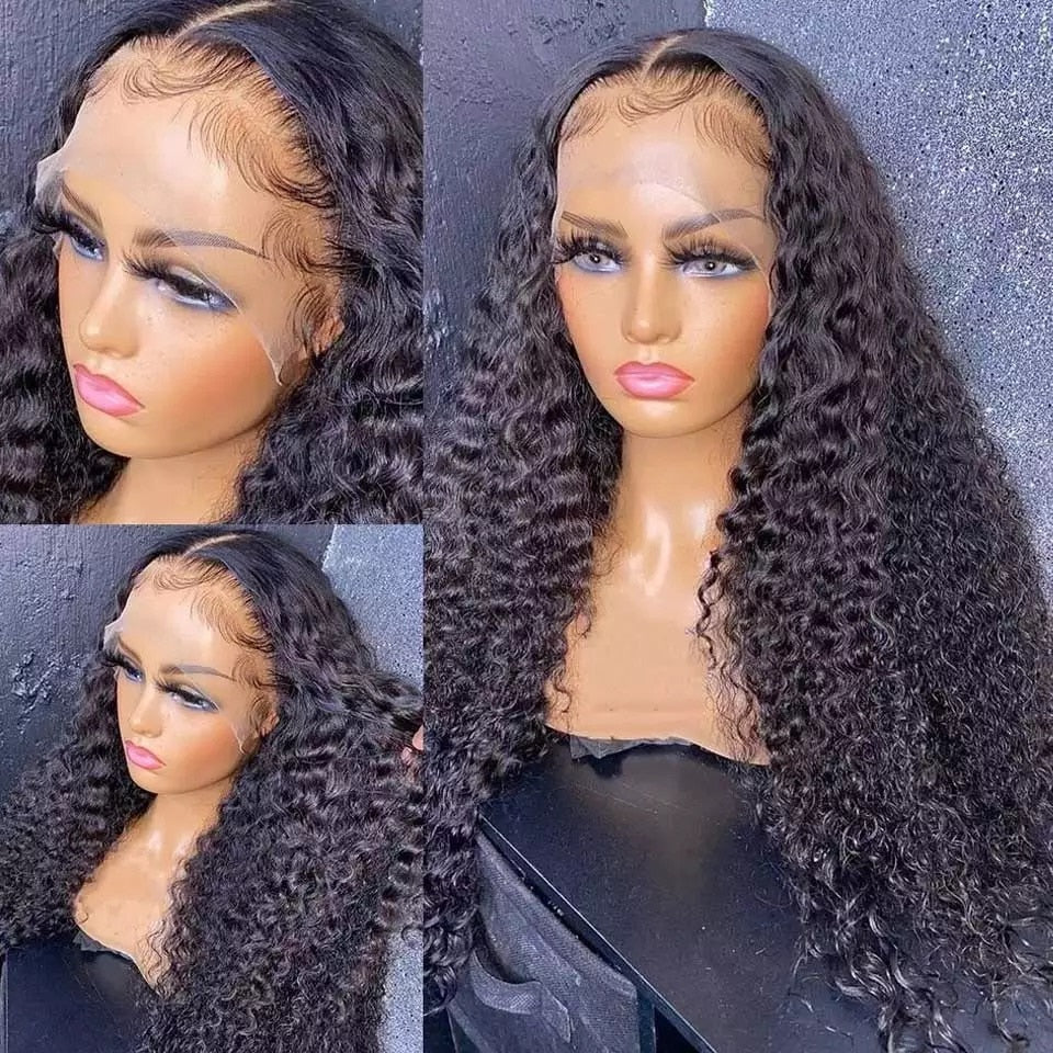 Curly Human Hair Wig 13x4 Water Wave Lace Front Wigs For Black Women Brazilian Short Bob Pre Plucked 28 30 Inch Deep Frontal Wig